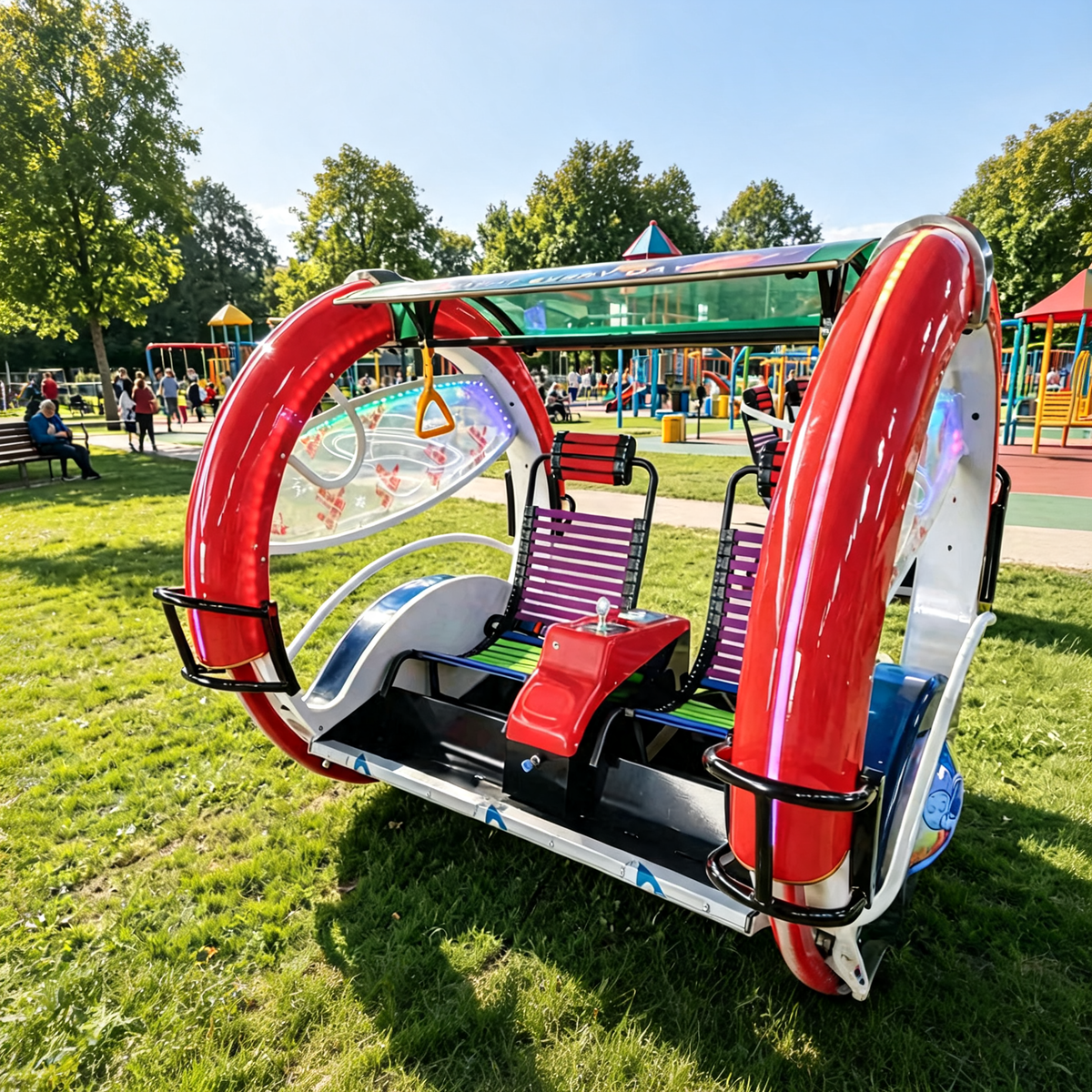 Amusement Park Equipment Degree Rotating Happy Rolling Car