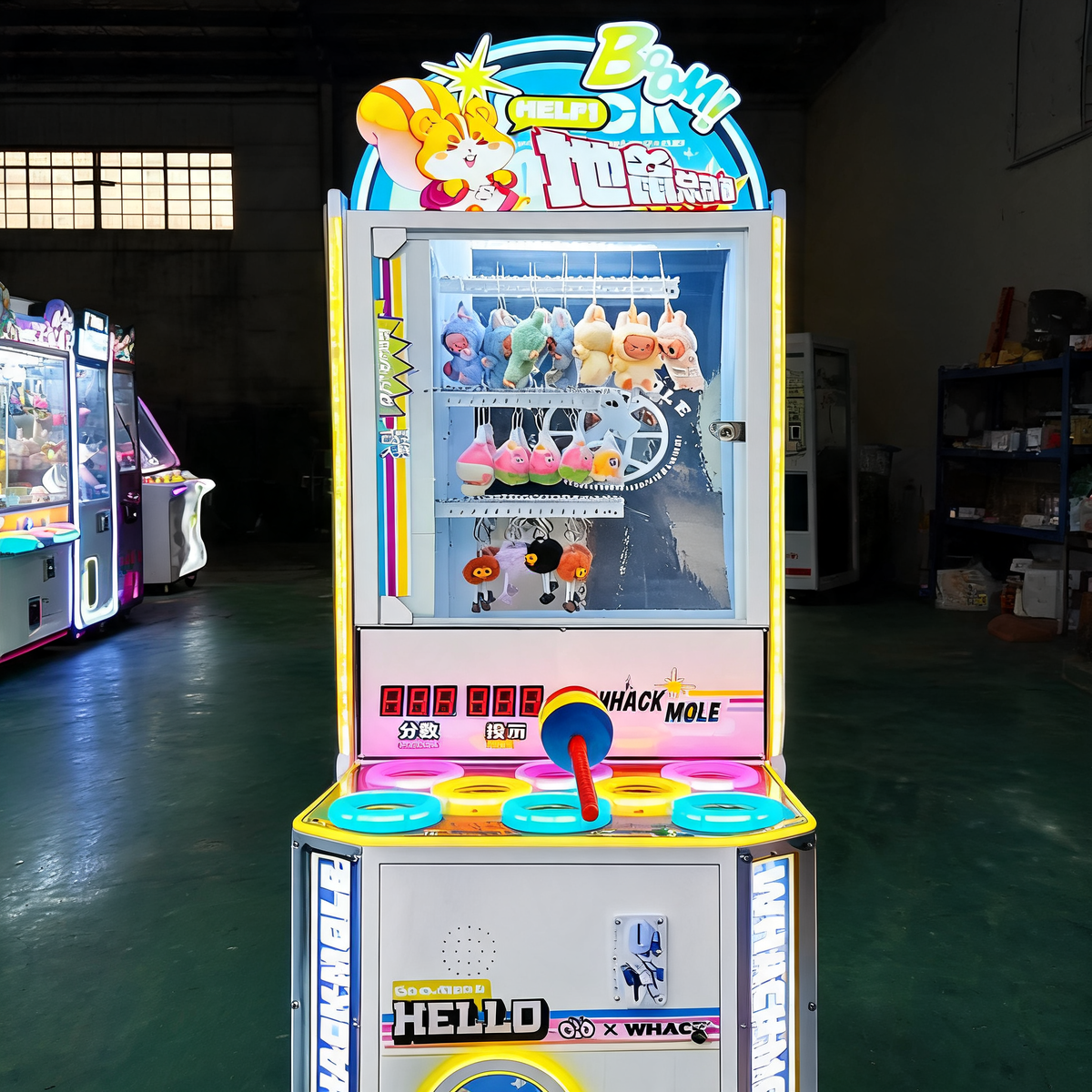 Coin Operated Hamster Hammer Whack Mole Game Cabinet