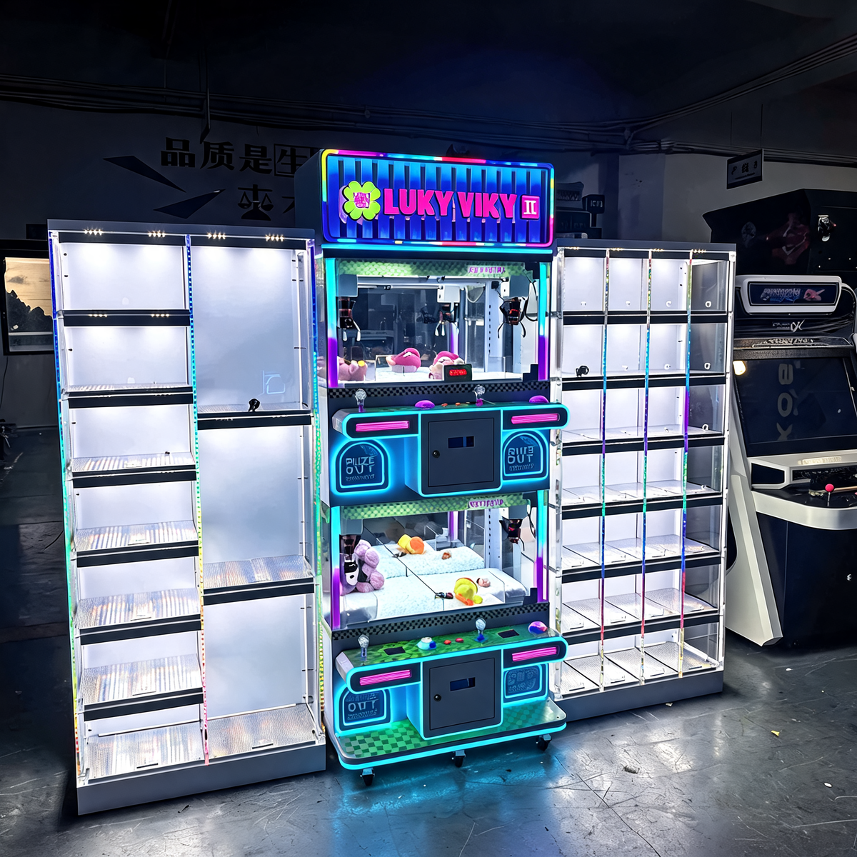 Crane Machine Coin Operated Candy Prize Cabinet Spanish Japanese