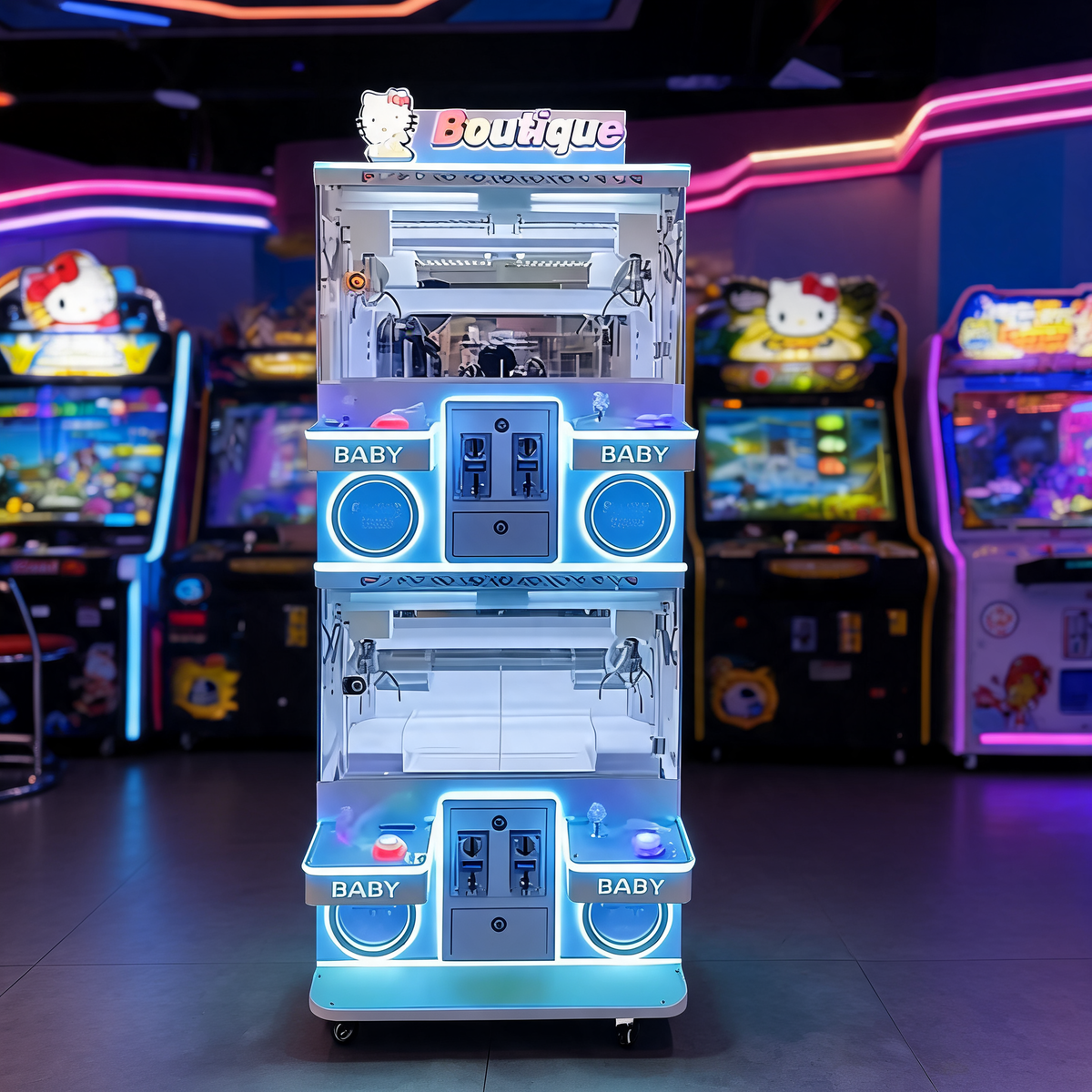 Arrival 4 Player Cube Crane Prize Arcade Machine Coin