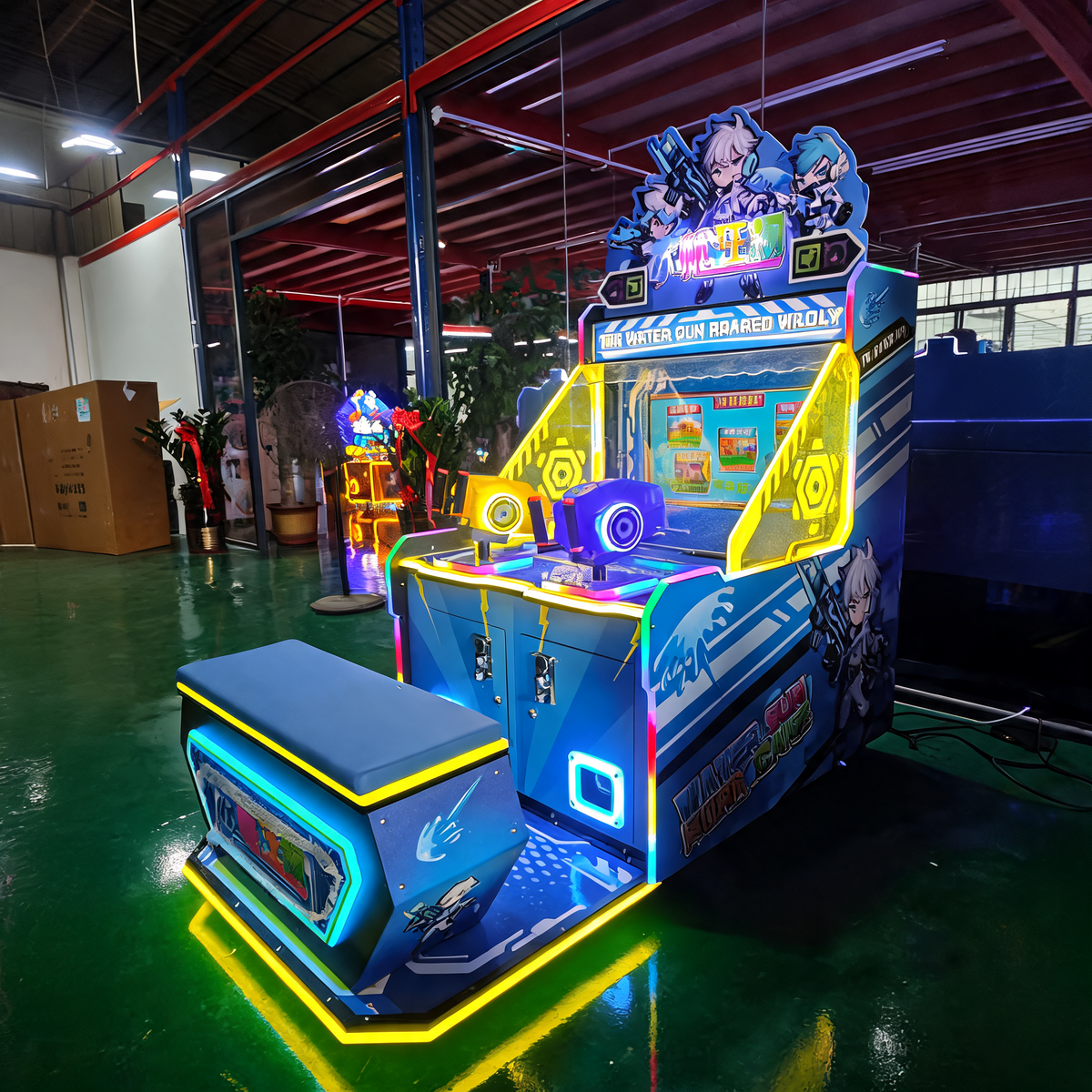 Double Persons Arcade Video Coin Water Shooting Game Machine