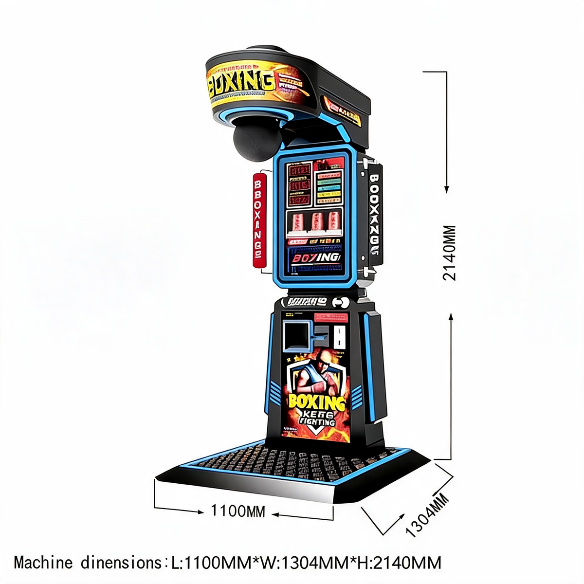 Coin Operated Arcade Punch Boxing Machine Metal Cabinet