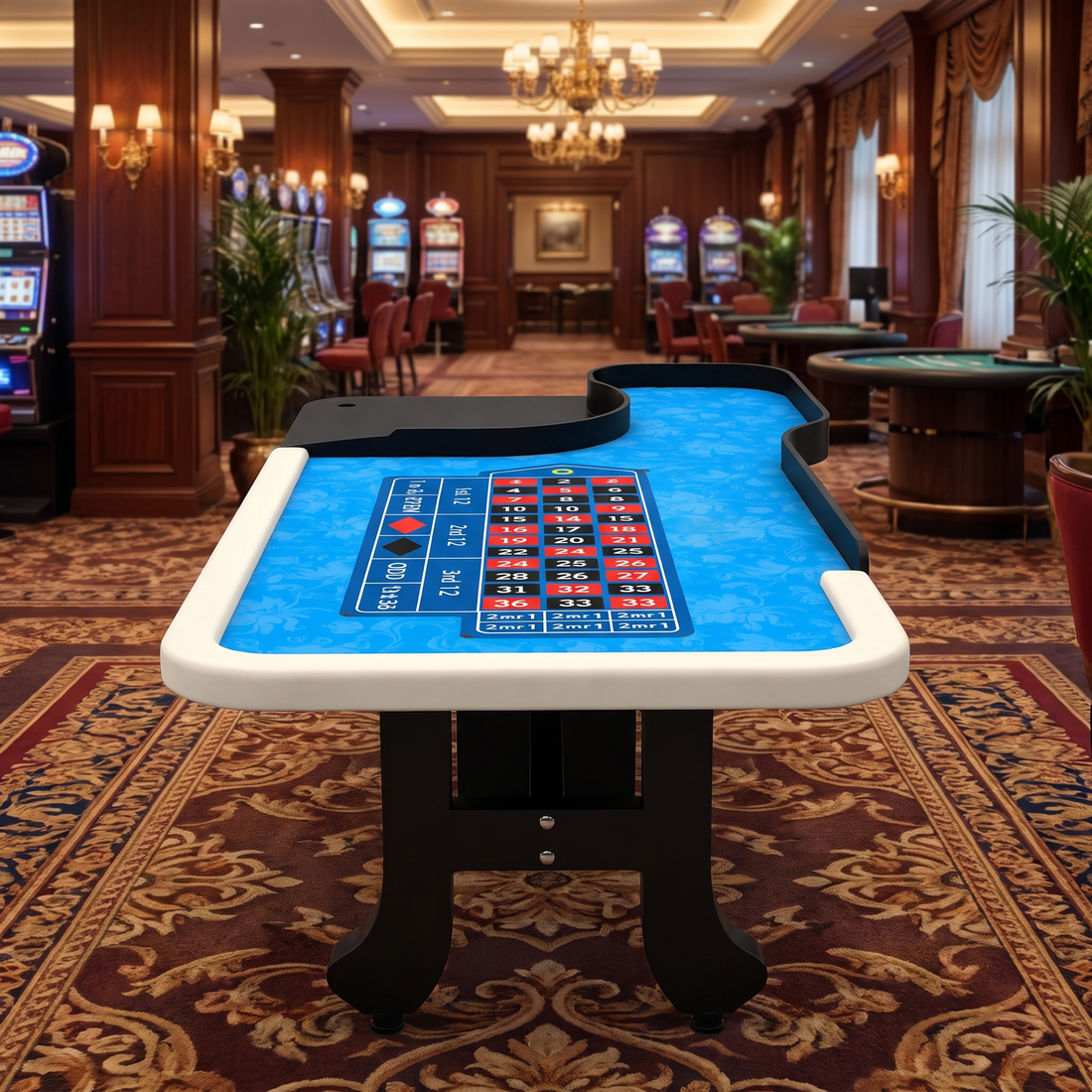 Roulette Wheel Poker Table With H Legs