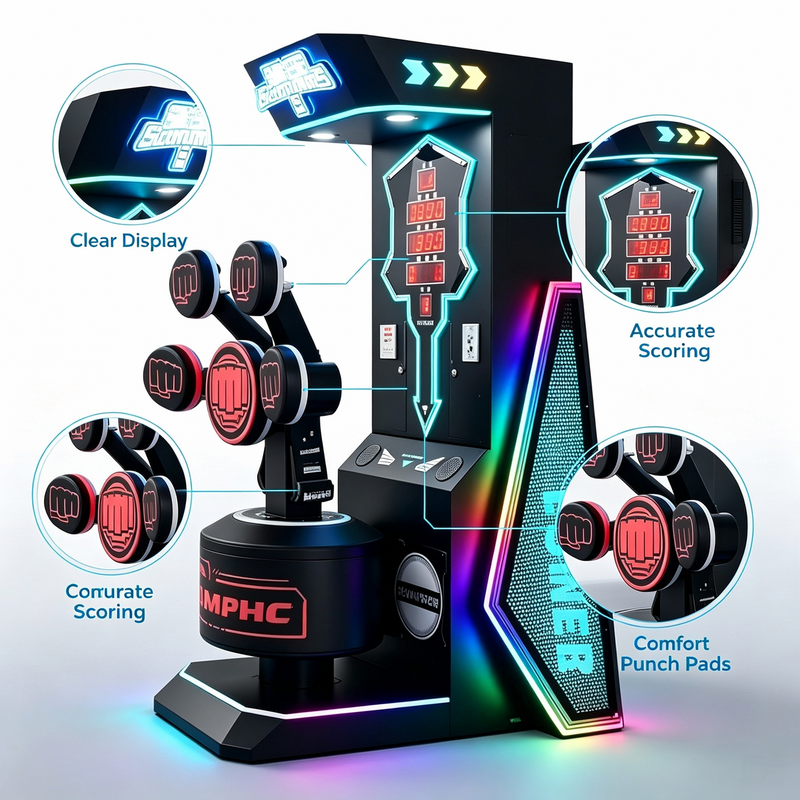 Interactive Multi Target Punching Arcade Boxing Machine Game