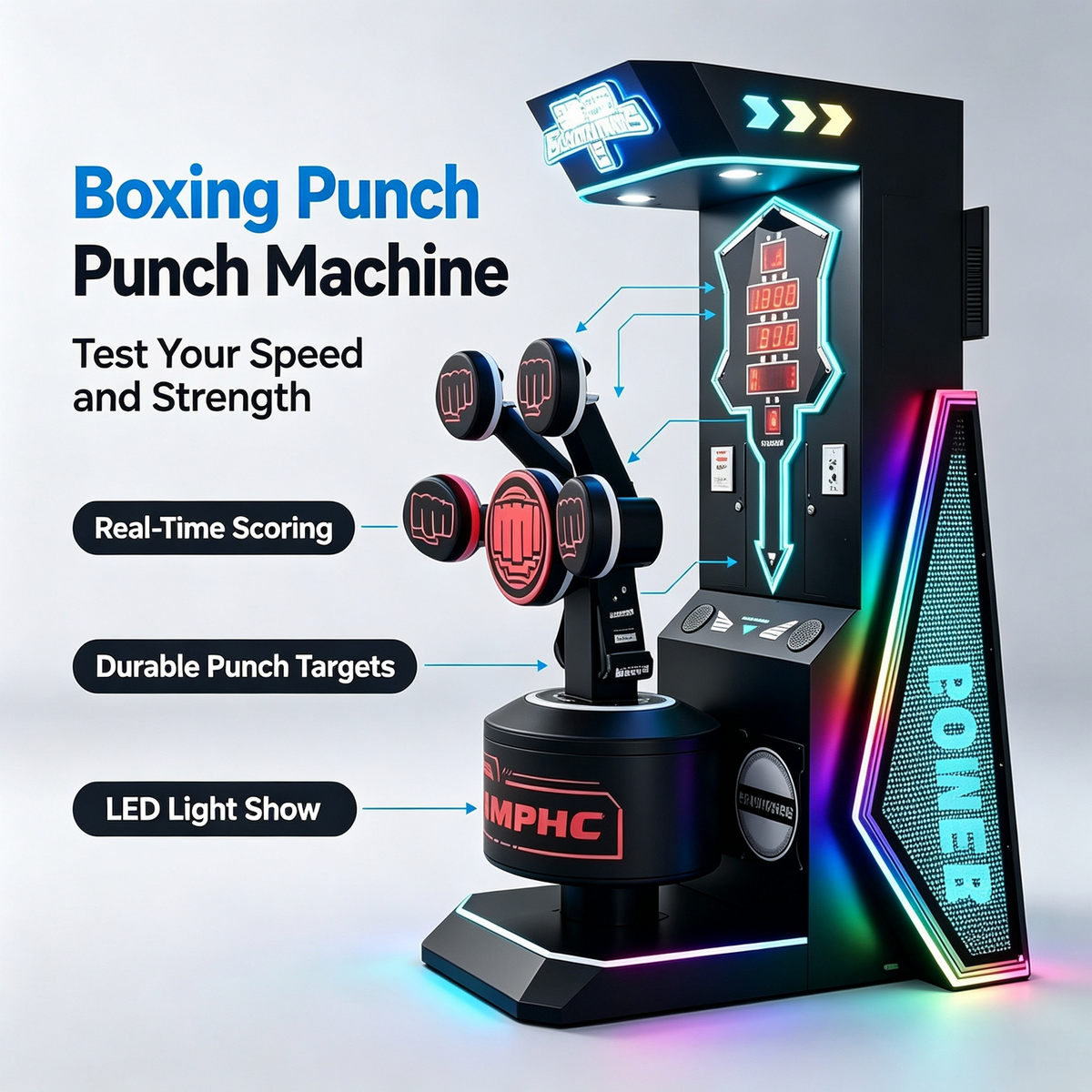 Interactive Multi Target Punching Arcade Boxing Machine Game