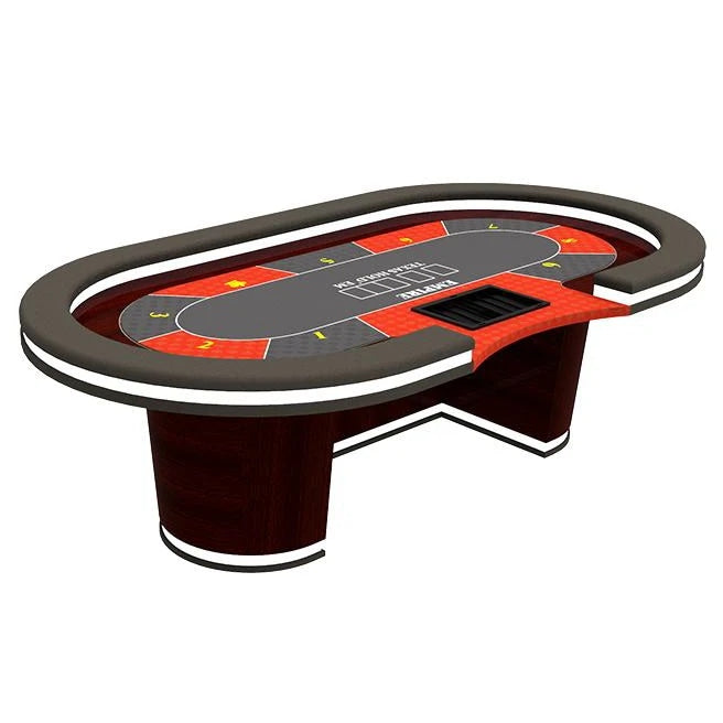 Luxury Wooden Poker Table Oval Led Mesa Casino Style