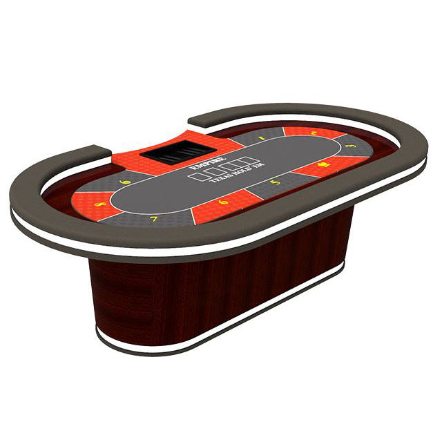 Luxury Wooden Poker Table Oval Led Mesa Casino Style