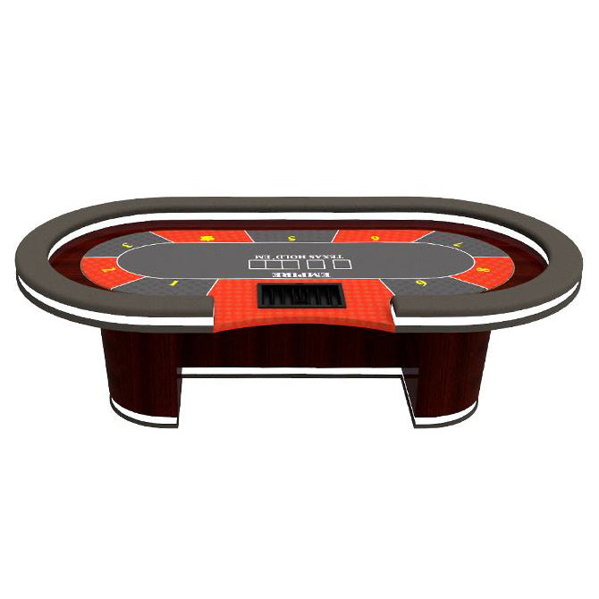 Luxury Wooden Poker Table Oval Led Mesa Casino Style