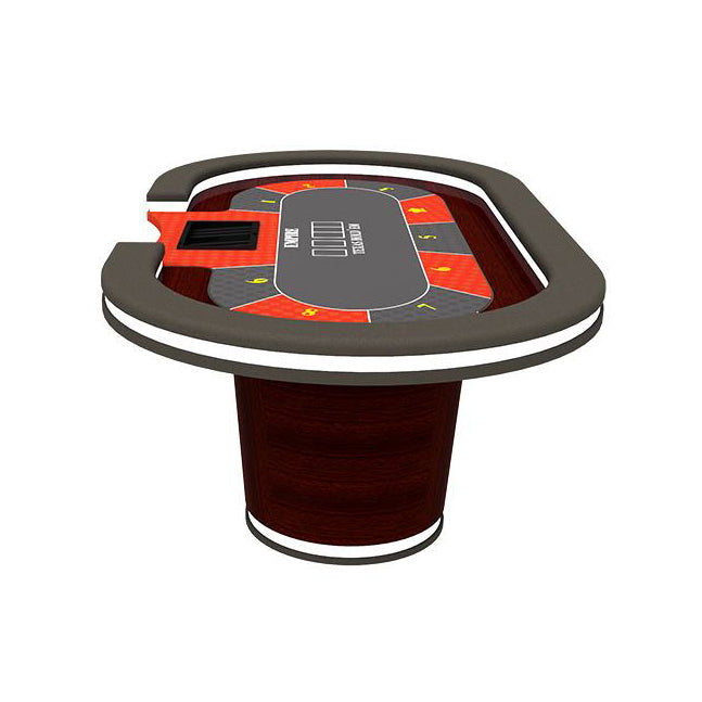 Luxury Wooden Poker Table Oval Led Mesa Casino Style