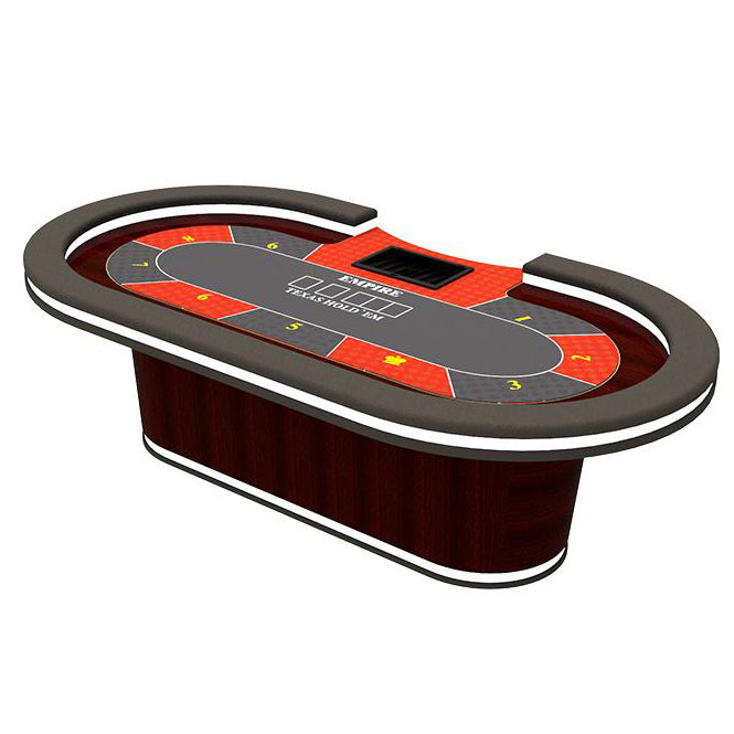 Luxury Wooden Poker Table Oval Led Mesa Casino Style