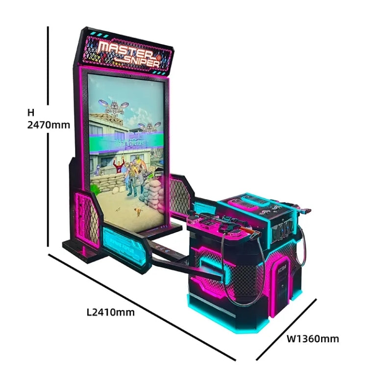 Master Sniper Coin-Operated Arcade Shooting Game Machine with Dual Guns