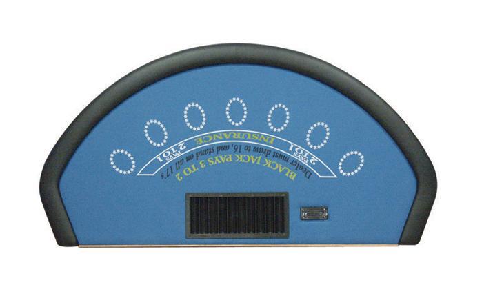Semi-circular Blackjack Table with Folding Metal Legs for 10 Players