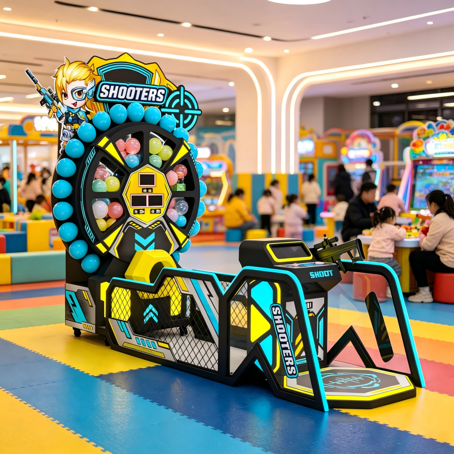 Shooting Game Arcade Machine With Automatic Inflating Balloon Shooting