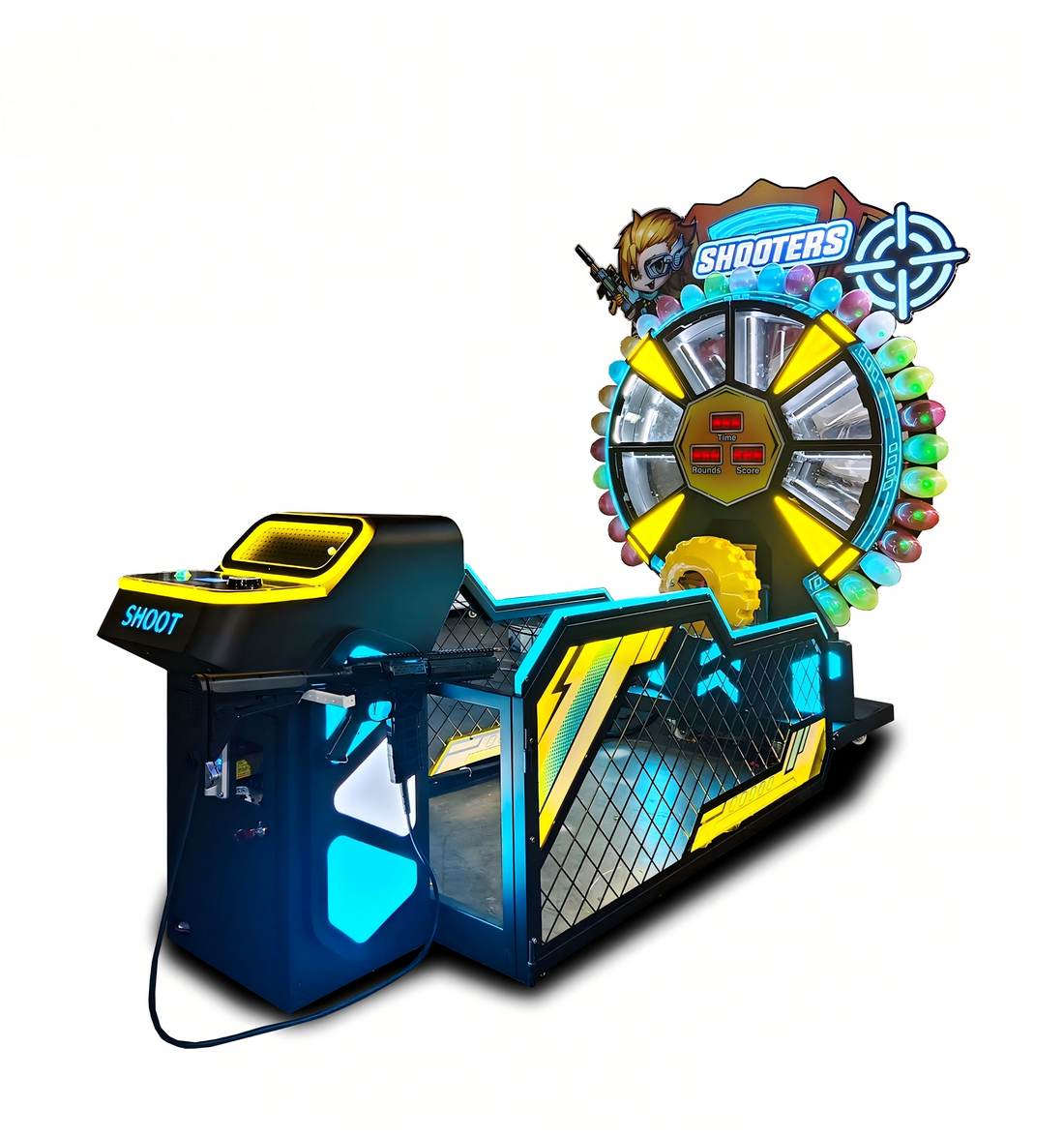 Shooting Game Arcade Machine With Automatic Inflating Balloon Shooting