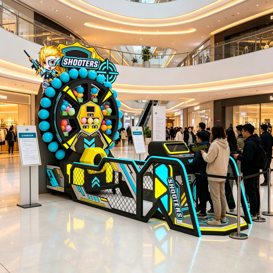 Shooting Game Arcade Machine With Automatic Inflating Balloon Shooting