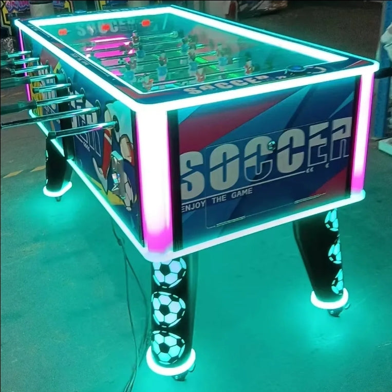Soccer Foosball Table with Coin-Operated Two-Player Arcade Game