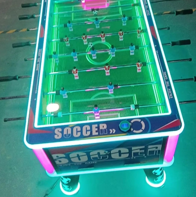 Soccer Foosball Table with Coin-Operated Two-Player Arcade Game