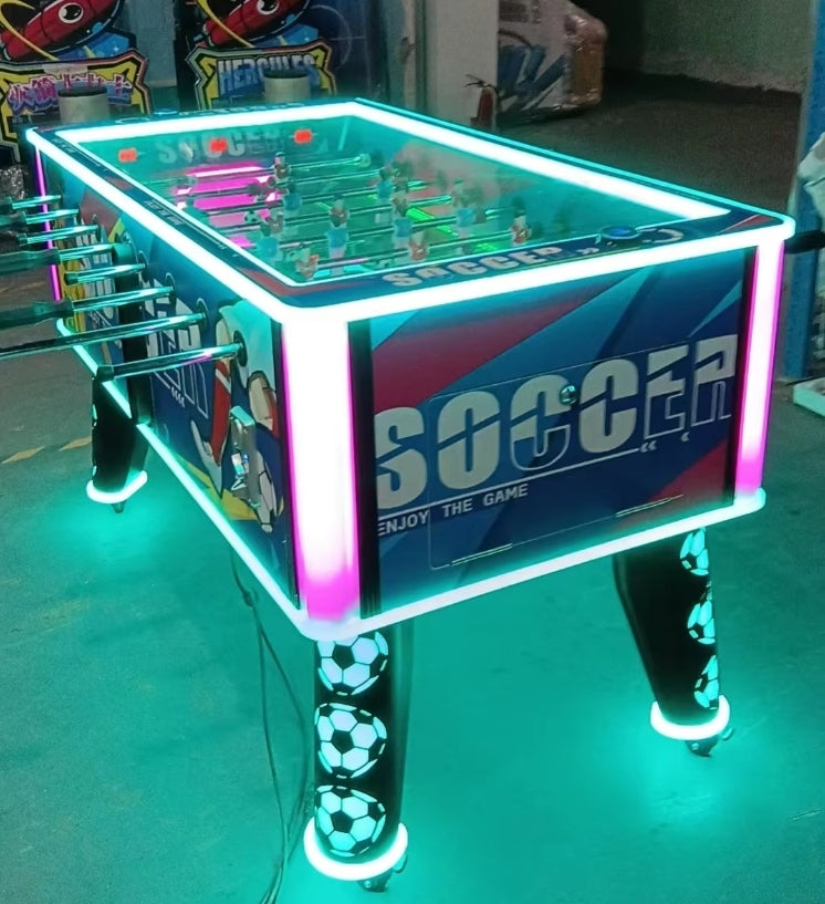Soccer Foosball Table with Coin-Operated Two-Player Arcade Game